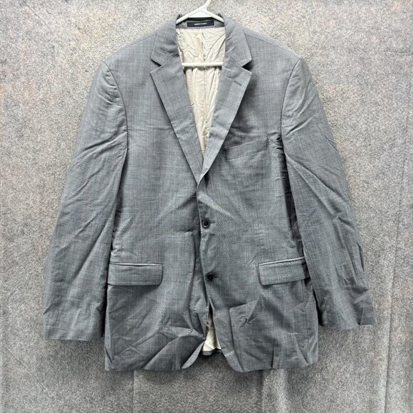 Guabello Blazer Mens 42L Gray Super 130s Wool Sport Coat Made In Turkey - Picture 1 of 11
